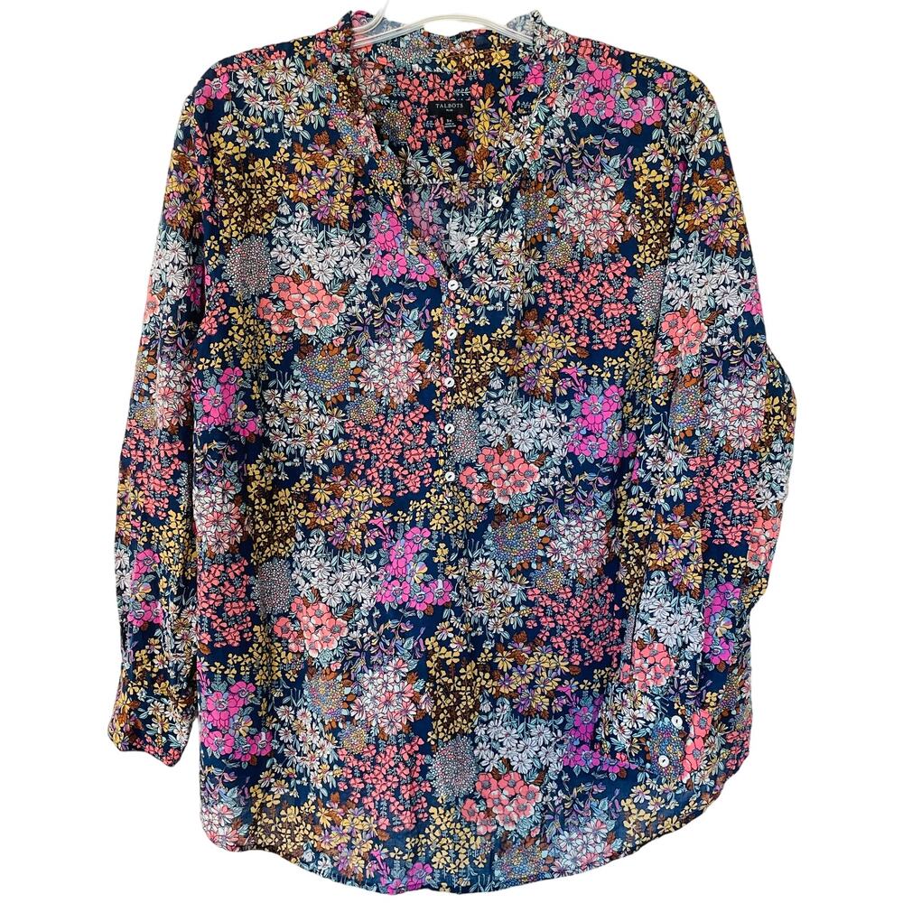 Talbots Floral Size 3X Buttondown Shirt
